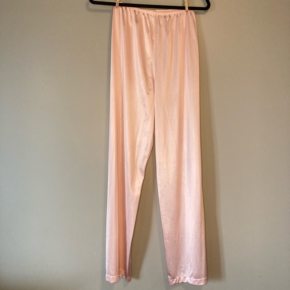 Vintage Vanity Fair Nylon Pink Lounging Pants M Made in the USA Sexy Pajama.